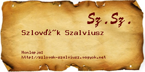 Szlovák Szalviusz névjegykártya